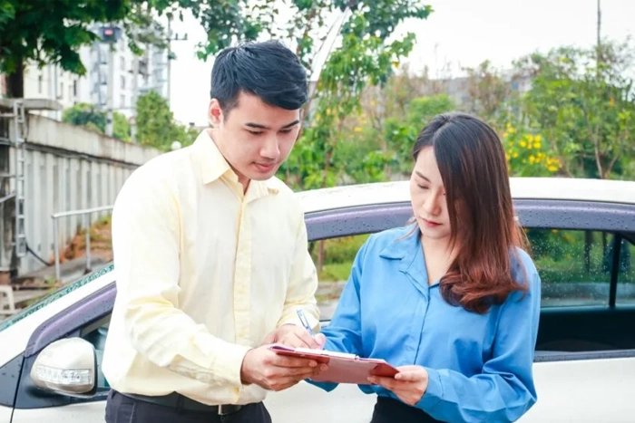 HVAC technician repairing AC unit